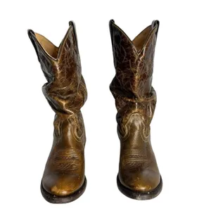 DOUBLE H Western Distressed Tan Brown Slouch Boots Womens 7.5 M thumbnail 3