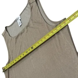 Chico's Travelers Gold Sparkle‎ Camisole Tank Summer Capsule Luxury Travel 3 XL thumbnail 7