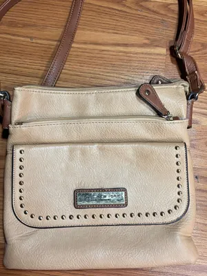 Marc Jacobs Beige Crossbody Bag with Brown Strap and Stud Accents thumbnail 1