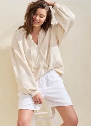 NWT Aerie Easy Street Sweatshirt plus size XXL ivory oversized thumbnail 1