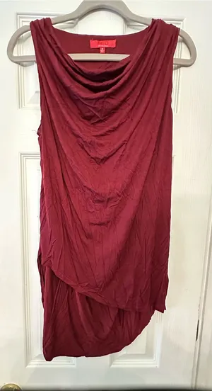 Saks 5th Avenue Burgundy Cowl Neck Sleeveless Tunic thumbnail 1