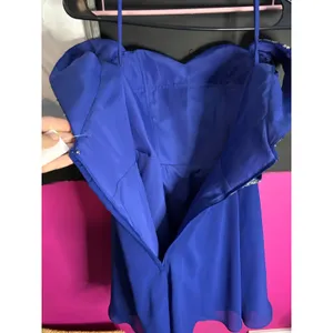 Royal Blue Rhinestone Embellished Chiffon Cocktail Homecoming‎ Dress Cap Sleeve thumbnail 4