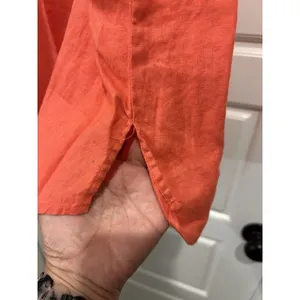 NEW Antibes Blanc 100% Linen Halter Neck Dress Coral Knee Length Keyhole Medium thumbnail 2