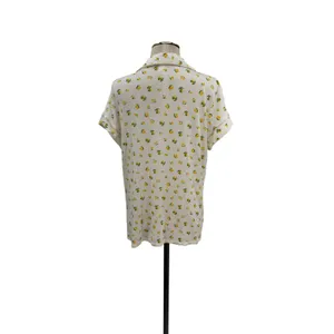 Eberjey Dianna Lemon‎ Print Short Sleeve Pajama Shirt White Yellow Medium thumbnail 8