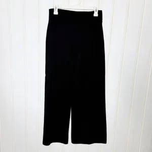 Moth by Anthropologie Black Wide Leg Knit Pants Tie Waist Size S thumbnail 6