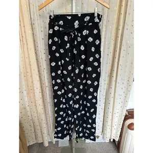 BeBop Juniors Hawaiian Floral Self Tie Sash Belt Wide Leg Pants L thumbnail 2