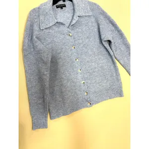 Central Park West Millie Oversized blue Polo Sweater Medium thumbnail 4