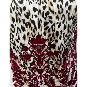 White House Black Market Sleeveless Halter Top Animal‎ Print Burgundy Damask S thumbnail 5