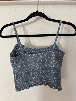 Hollister Blue Floral Smocked Crop Cami thumbnail 2