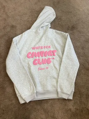 White Fox Grey Comfort Club Hoodie New thumbnail 3