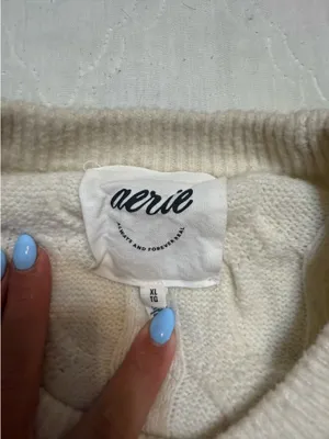 Aerie Cable Knit Sweater Oversized thumbnail 2