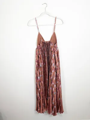 NWT Anthropologie BHLDN Maya Pleated V-Neck Midi Dress Floral XS thumbnail 5