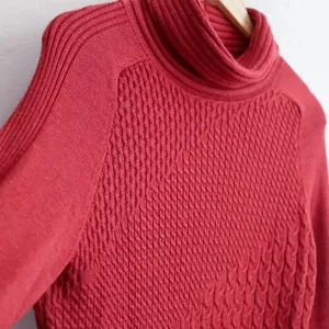 Smartwool Dacono Ski Sweater Cable Knit Turtleneck Women‎ Size S Red Merino Wool thumbnail 11