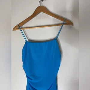 NWT Hello Molly Bodycon‎ Mini Dress Cut Out Back Ruched Sides Bright Blue Size 6 thumbnail 3