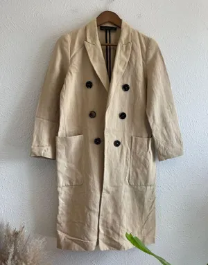 ZARA Women Double Breasted Coat Size M thumbnail 2