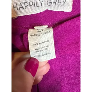 NWT Happily Grey magenta wide leg split leg trouser pants thumbnail 5