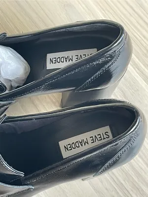 Steve Madden Black Patent Loafers for Women thumbnail 8