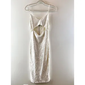 Alice + Olivia Valli Cutout Sequined Mesh Mini Dress White 4 thumbnail 2