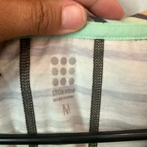 Title Nine Vibe Tank Top Hanalei Stripe Print Medium Active Gorpcore #800 thumbnail 2