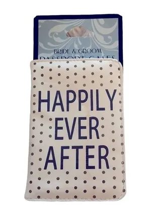 Bride & Groom Polka Dot Passport Case Happily Ever After thumbnail 1