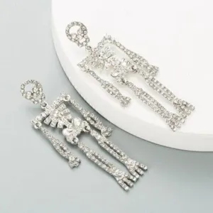 SKELETON And Rhinestone‎ Earrings. New! thumbnail 1