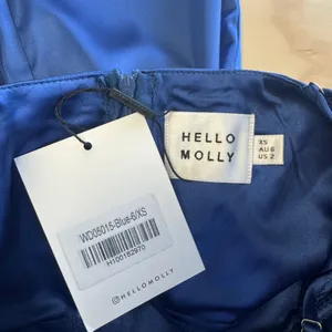 NWT Hello Molly Blue Satin Corset Mini Dress Pleated Bust Bodycon Size XS US 2 thumbnail 5