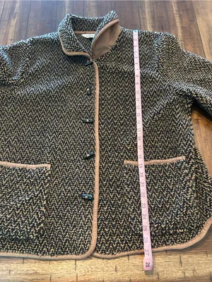 Orvis Tweed-Style Bouclé Jacket with Tan Trim XL thumbnail 8