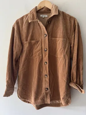 Madewell Brown Corduroy Kentwood Oversized Button Down Shirt-Jacket‎ thumbnail 1
