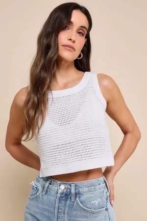Lulus Knit Crochet Tank Top thumbnail 1