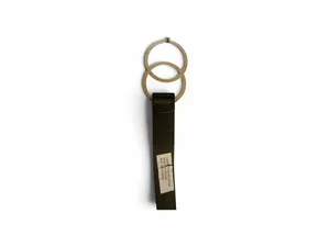 Black Leather Belt with Gold Double-Ring Buckle thumbnail 2