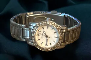 Bulova stainless steel real diamonds analog watch thumbnail 1