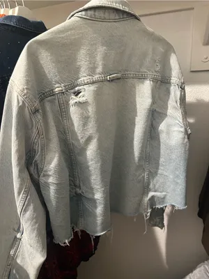 Free People we the free raw hem denim jacket size M thumbnail 4
