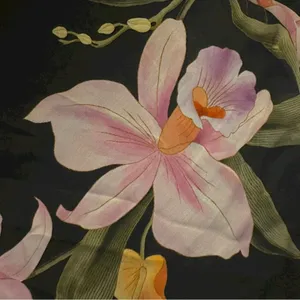 FARM Rio Embroidered Goddess Orchid Floral Long Sleeve Midi Dress Black Small thumbnail 11