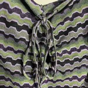 Zara Women's Purple Green Black Chevron Y2K‎ 90s Retro Lace Up Mini Dress Medium thumbnail 4