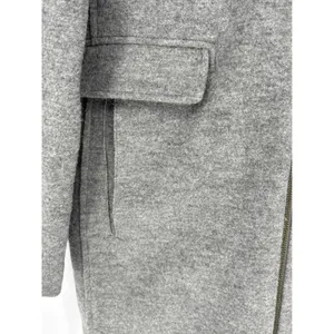 Aritzia Babaton Bonamici 100% Wool Gray Zip Coat Jacket‎ Size Small Minimalist thumbnail 4