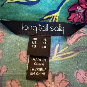 Long Tall Sally Green Button Front Midi Dress US 12 Large Shift Pink Floral thumbnail 9