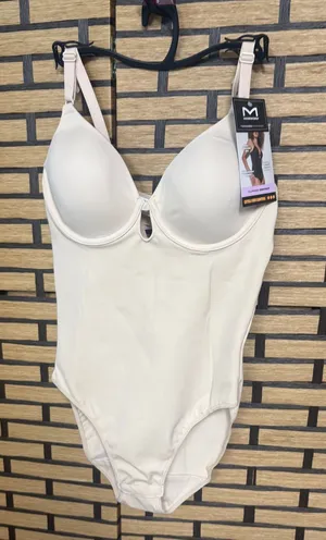 Maidenform tan extra firm control cupped bodysuit shapewear size Small thumbnail 1