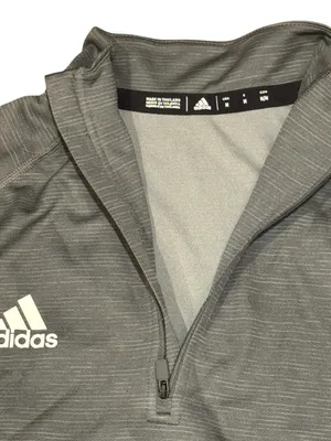 adidas womens Heathered Gray Quarter-Zip Performance Jacket thumbnail 2