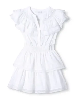LoveShackFancy x Target Penelope White Ruffled Tiered Smocked Dress XS Cotton thumbnail 1