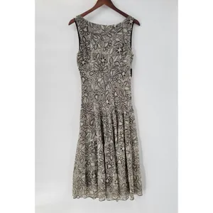 Connected Apparel Womens Dress 12 Brown Floral Sleeveless Drop Waist Midi Flowy‎ thumbnail 6