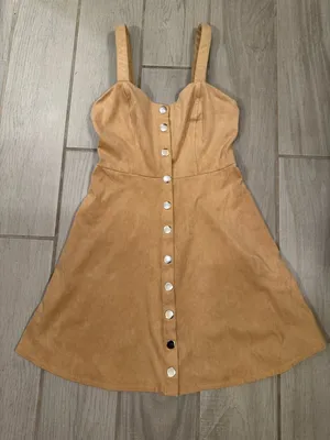 Forever 21 Camel Button-Front Suede Mini Dress thumbnail 4
