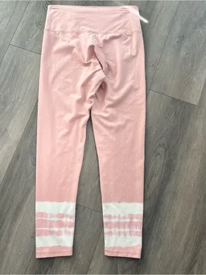 Aerie Chill Play Move Pink Tie Dye High Rise Leggings Size Large thumbnail 4