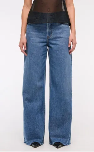 Abercrombie & Fitch The Wide Leg High Rise Jeans Size 30 thumbnail 1