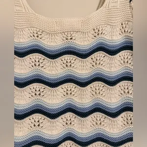 Jessica Simpson Crochet‎ Knit Crop Top Hippie Grandmacore Granola Festival thumbnail 3