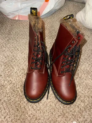 Cherry Fleece Lined Dr. Martens thumbnail 2