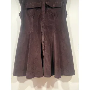 ELOQUII Women's Plus Size Corduroy Mini Dress in brown size 22 thumbnail 4