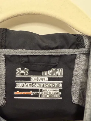 Under Armour Qualifier Woven Running Jacket Semi-Fitted‎ Black Gray Size Medium thumbnail 2