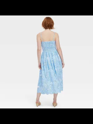 Roller rabbit Women Floral Vines Drop Waist Midi A-Line Dress Blue thumbnail 2