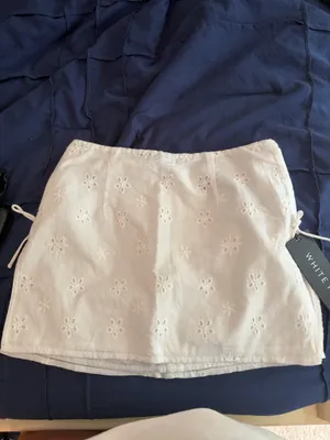 White Fox Boutique White Eyelet Mini Skirt Set thumbnail 6