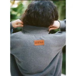 Parke Stormy Grey Turtleneck Sweatshirt S/M Minimalist Capsule Fleece thumbnail 2